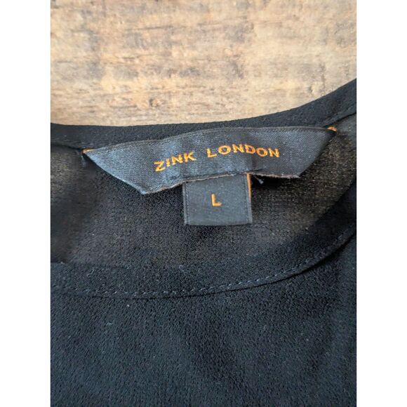 Zink London Black Lace Maxi High Low Dress Cocktail Evening Goth Glam L - Picture 4 of 9